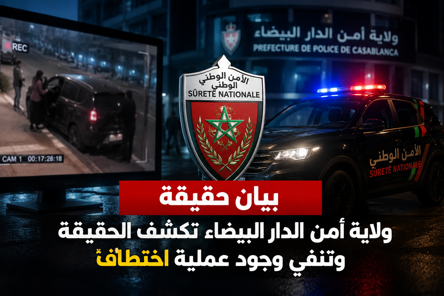 ولاية أمن الدار البيضاء تكشف الحقيقة الكاملة لفيديو “الاختطاف” المتداول